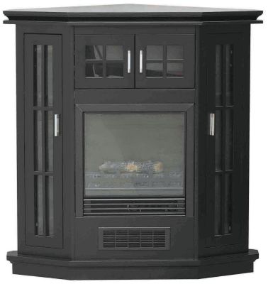 Window Pane Electric Fireplace - Black