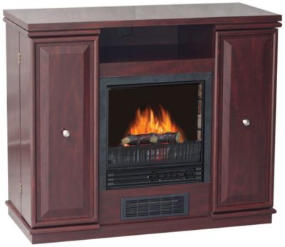 Cherry Electric Fireplace Heater w/Storage