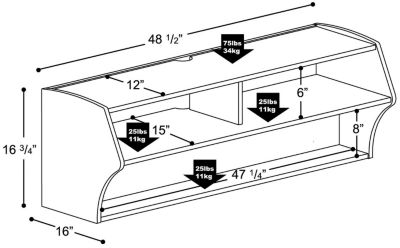 Wall Mounted A/V Console-Black