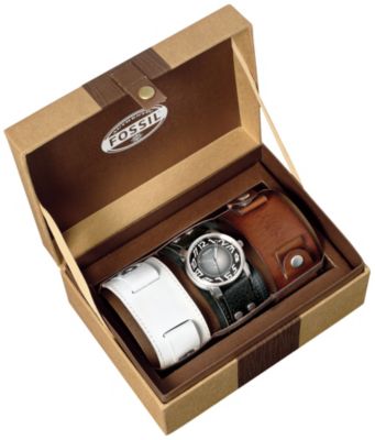 Fossil Men's Strap Watch Set