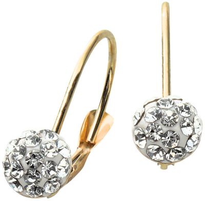 10K Leverback w/ Crystal Earrings