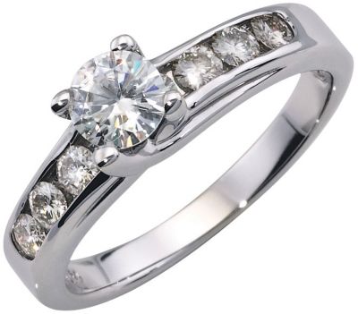 14K White Gold Moissanite Engagement Ring