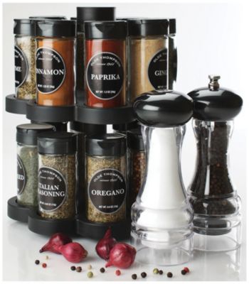 Olde Thompson 16 Jar Spice Rack w/Bonus