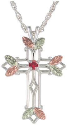 SS BHG Ruby Cross Pendant