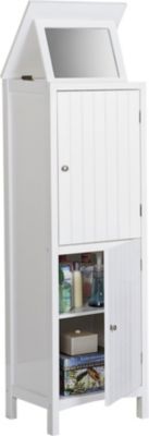 Hamptons Bathroom Bureau w/Flip Top Mirror
