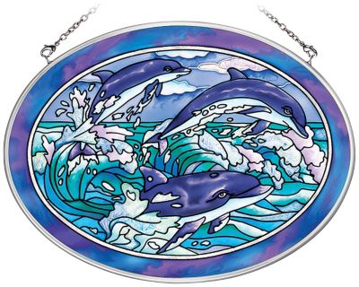 Dolphins Suncatcher Medium Oval