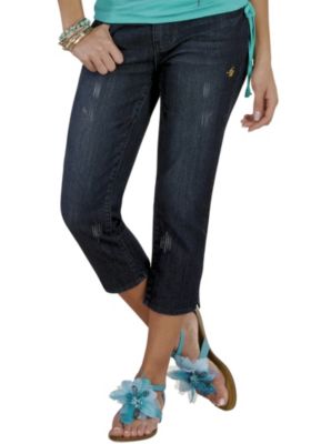 Apple Bottoms Women's 5 Pocket Belted Capri