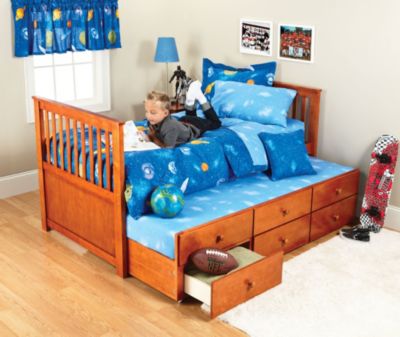 Trundle Captains Bed HoneyOak