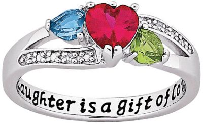 Sterling Silver Daughter's Birthstone Ring