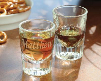 Personalized Fluted Shot Glasses Set of 2