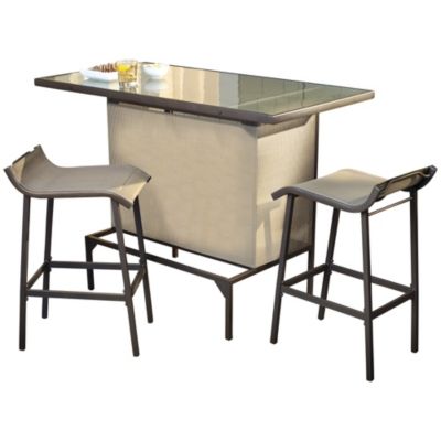 McLeland Design KeyLargo, 3pc Outdoor Bar Set