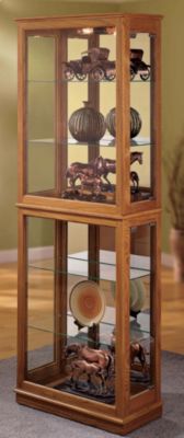 Curio Cabinet Oak Finish
