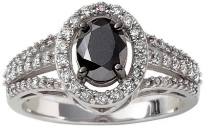 14K Gold 1.5 ct tw  Black & White Diamond Ring