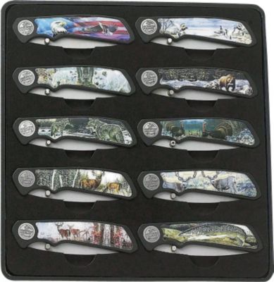 Meyerco 10 Piece Wildlife Scenes Knife Set
