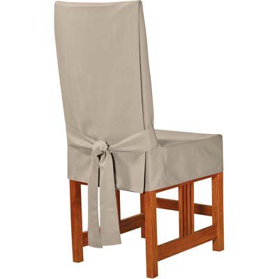 Surefit Linen Cotton Duck Short Dining Chair Cover | eBay