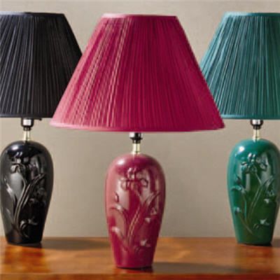 Pair 26" Burgundy Table Lamps