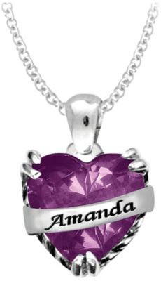 Sterling Silver Personalized Birthstone Pendant