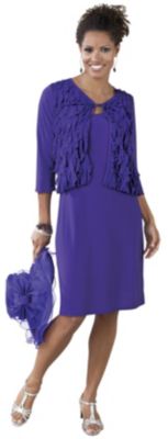 JM Studio Women's Ruffle Jacket Dress