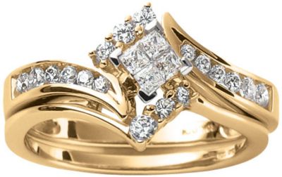 10K Gold 1/2 ct tw Diamond Bridal Set