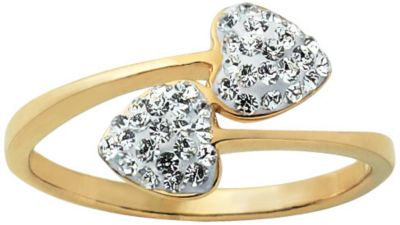 18K Gold Over Silver Heart Bangle & Ring Set
