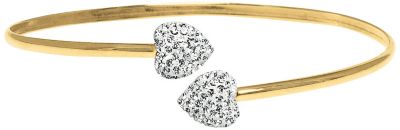 18K Gold Over Silver Heart Bangle & Ring Set
