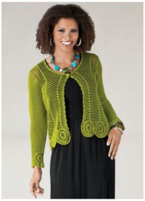 Lea Apparel Women's Crochet Cardigan