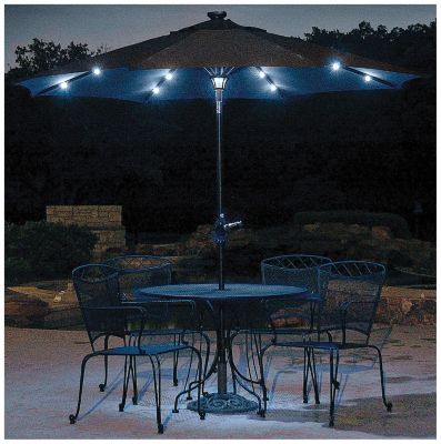 Astonica 9ft Solar Lighted Umbrella -Hunter Green