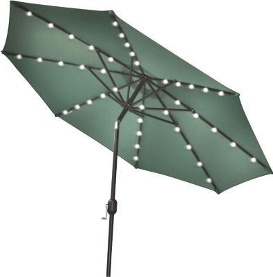 Astonica 9ft Solar Lighted Umbrella -Hunter Green