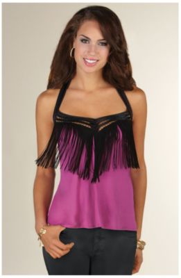 Baby Phat Women's Fringed Halter Top