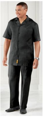 Steve Harvey Big & Tall Linen Shirt & Pants Set