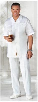 Steve Harvey Big & Tall Linen Shirt & Pants Set