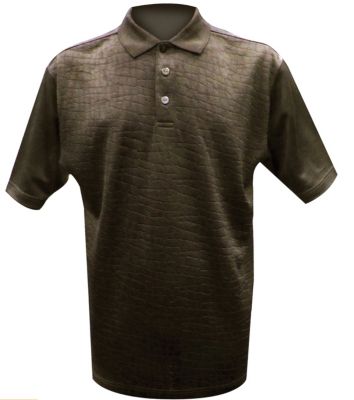 Steve Harvey Men's Croco Front Jacquard Polo