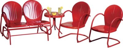 Retro Metal 4pc Patio Set -Red