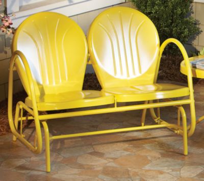 Retro Metal 4pc Patio Set Yellow