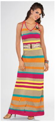 Apple Bottoms Striped Maxi Dress