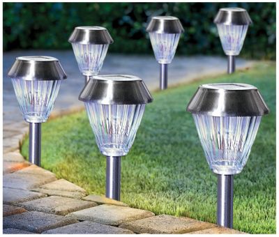 Set/6 Clear & Color Changing Solar Path Lights