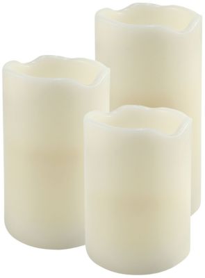 LED Flameless Candle Set of 3- 4, 5, 6 inch Ivory