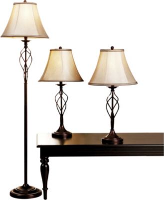 Birdcage Lamp Set-One Floor Lamp & Two Table Lamps