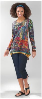 Take Two Womens 3/4 Sleeve Print Tee