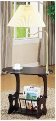 Cappuccino Magazine Table Swing Arm Brass Lamp