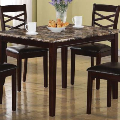 Monarch Specialties Marble Look 5 Pc Dining Set