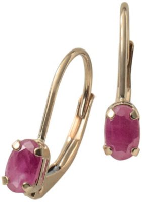 10k Gold Ruby Leverback Earrings