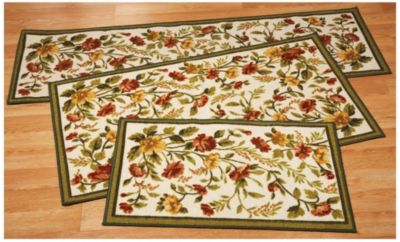 Tapestry Print 3pc Rug Set - Olive