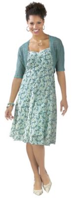 Connected Womens Crochet Cardigan Jacket Dress