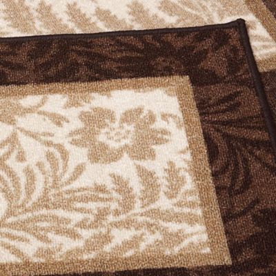 Madison Industries Damask Print 3 pc Rug Set Brown