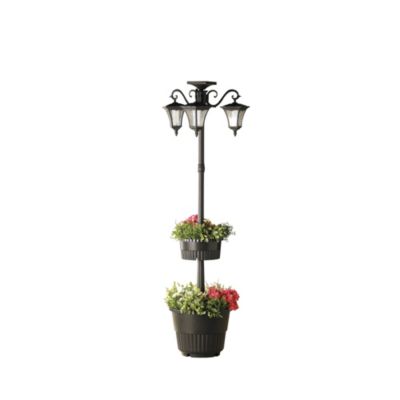 Astonica Solar Lighted Lamp Post with Planter