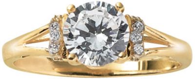 10K Gold Round CZ Ring