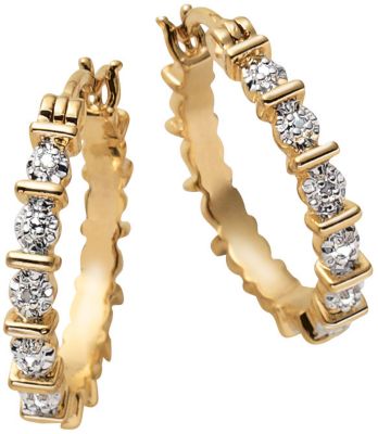 Two Tone Bracelet & Hoop Earrings Set
