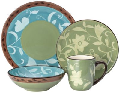 Pfaltzgraff Patio Garden 16pc Dinnerware Set for 4