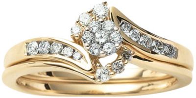 10k Gold 0.25cttw Round Bridal Set